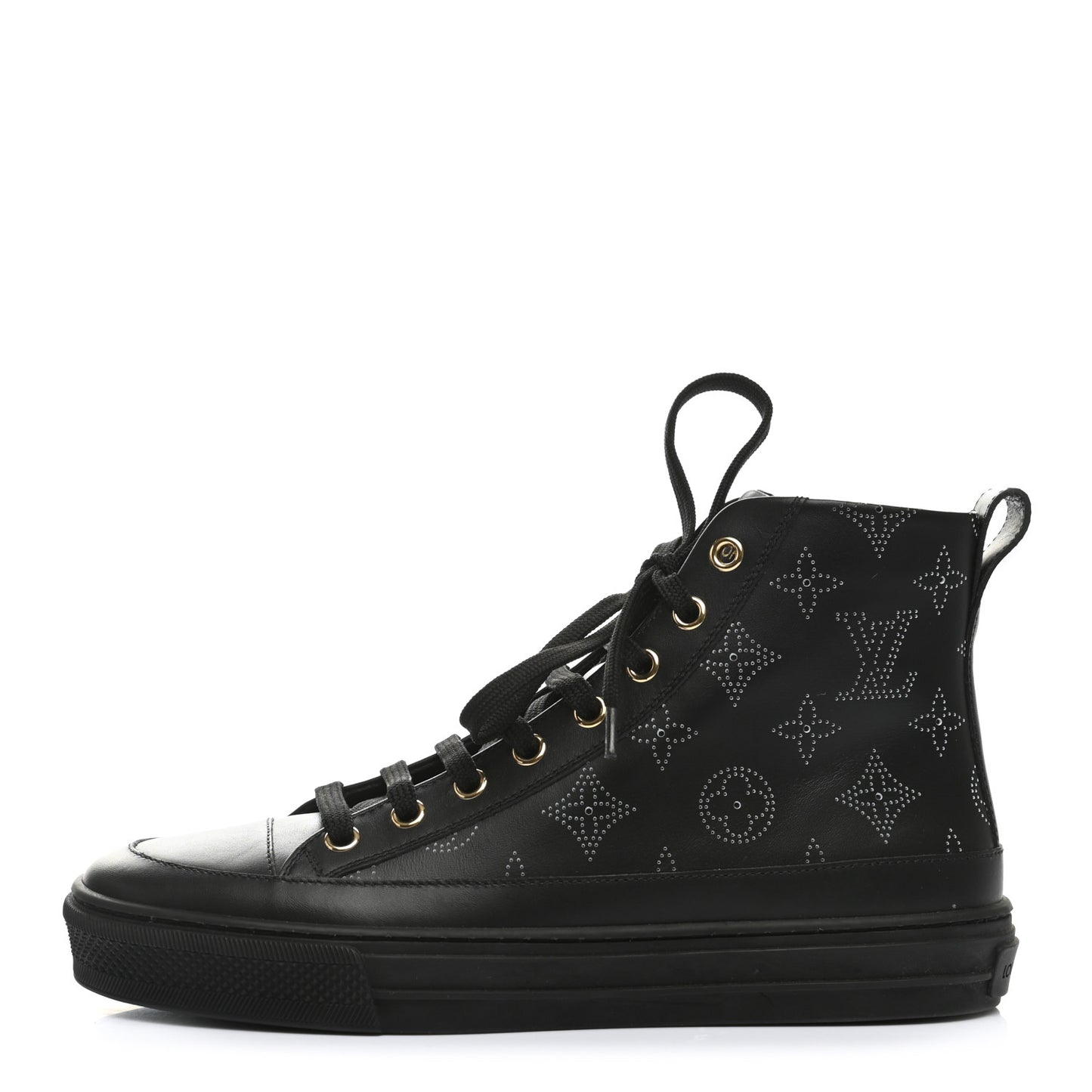 Calfskin Monogram Stellar Sneaker Boots 36 Black White