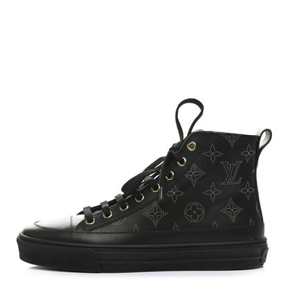 Louis Vuitton Calfskin Monogram Stellar Sneaker Boots 36 Black White 1 of 8
