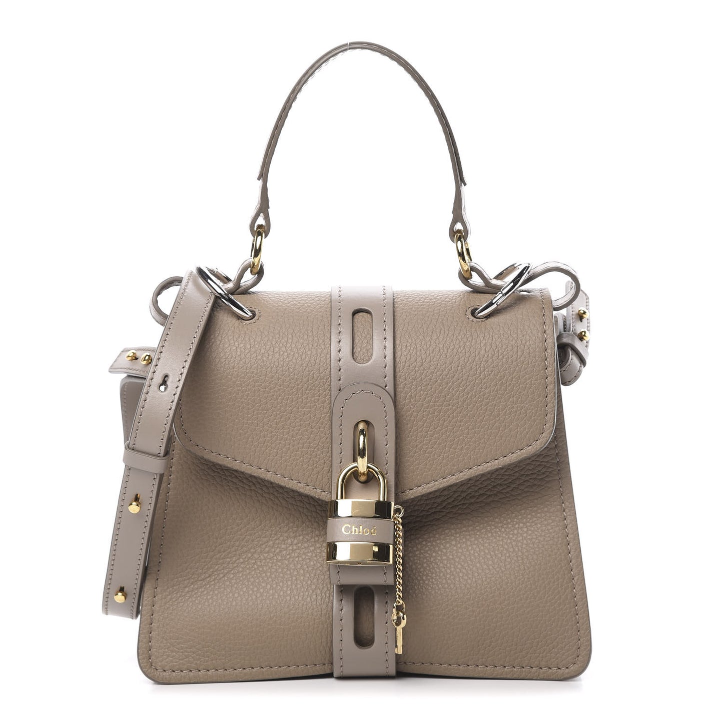 Shiny Grained Calfskin Small Aby Day Shoulder Bag Motty Grey