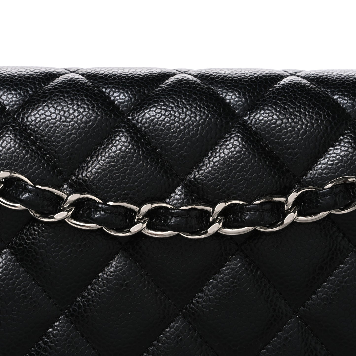 Caviar Quilted Jumbo Double Flap Black