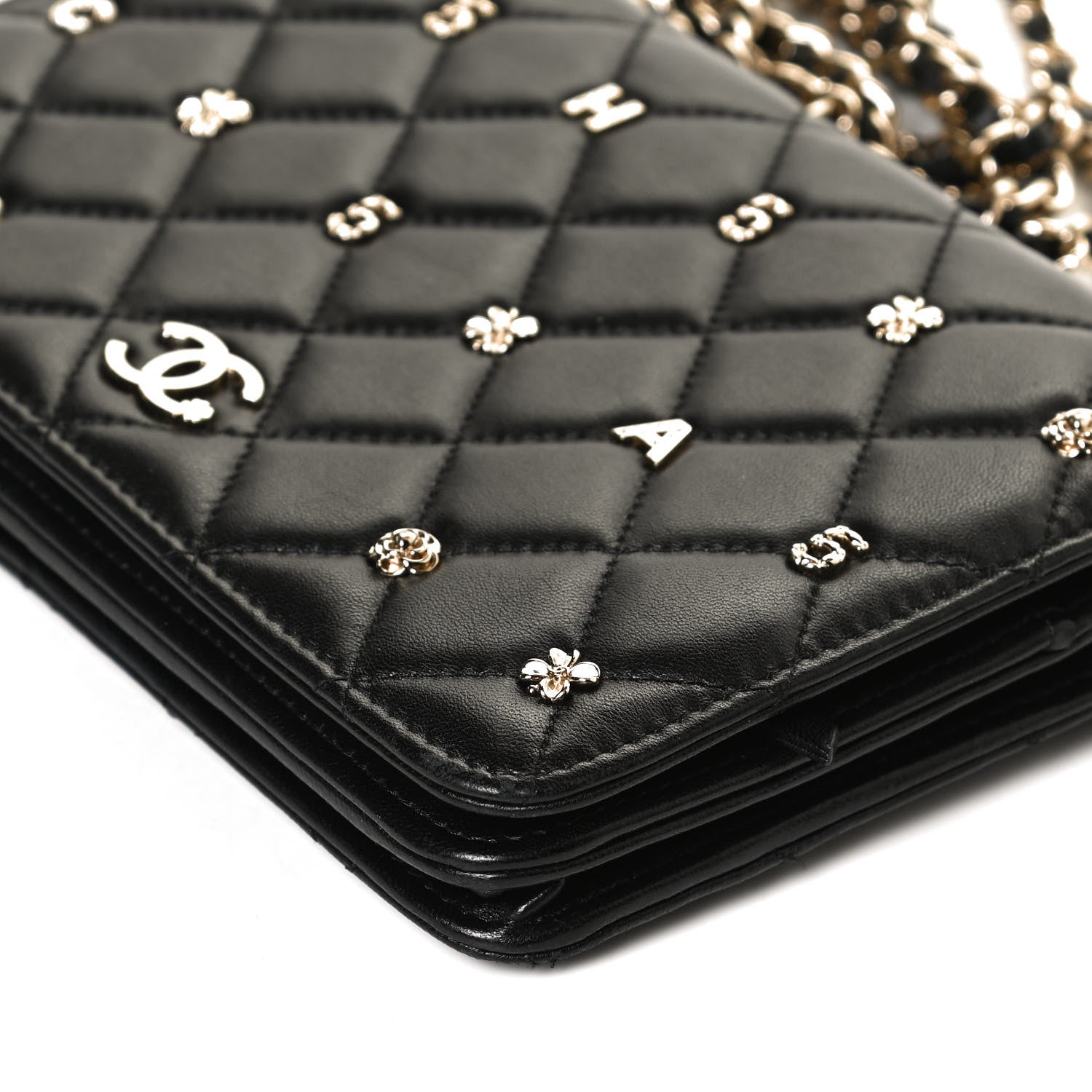Chanel Lambskin Quilted All About Chanel Wallet On Chain WOC Black 11 of 15
