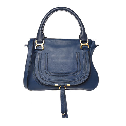 Chloe Calfskin Medium Marcie Satchel Royal Navy 1 of 11