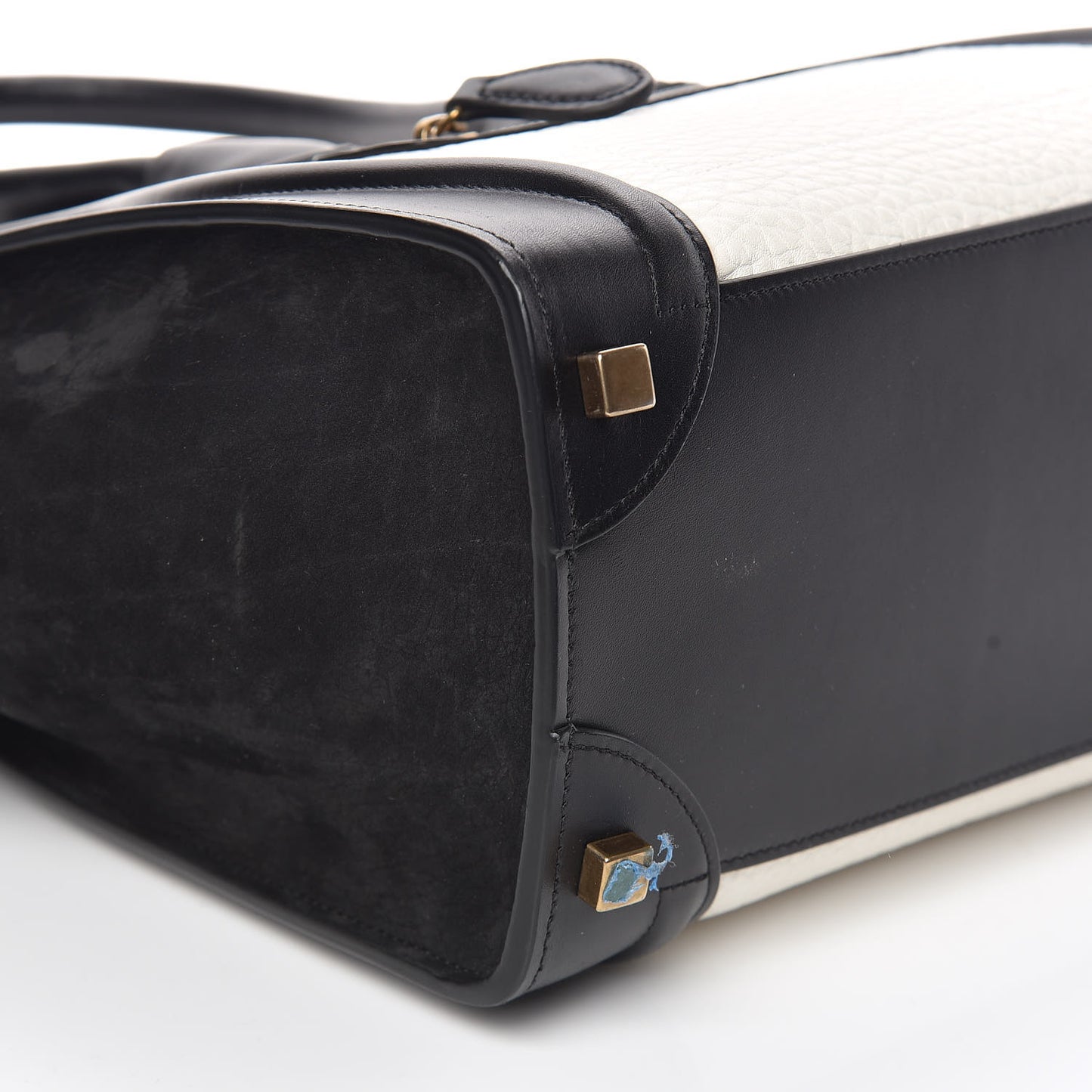 Bullhide Calfskin Micro Bi-Color Luggage Black White
