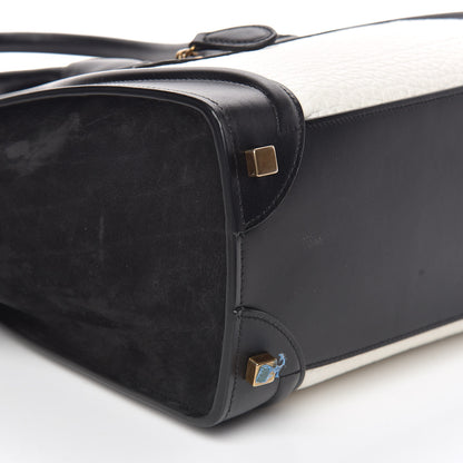 Celine Bullhide Calfskin Micro Bi-Color Luggage Black White 8 of 9