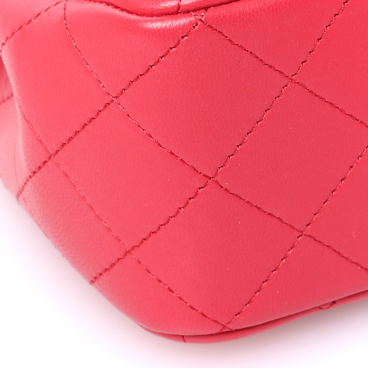 Lambskin Quilted Mini Square Flap Dark Pink