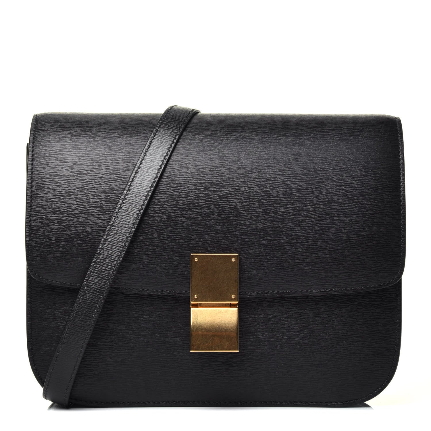 Celine Liege Calfskin Medium Classic Box Flap Bag Black 1 of 10