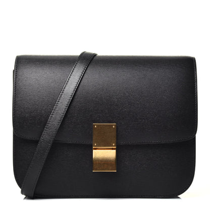 Celine Liege Calfskin Medium Classic Box Flap Bag Black 1 of 10