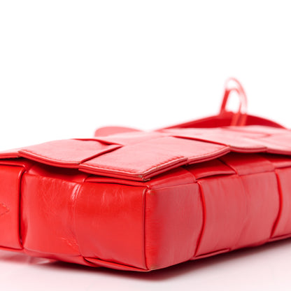 Bottega Veneta Paper Calfskin Intrecciato Stretch Cassette Bright Red 11 of 12