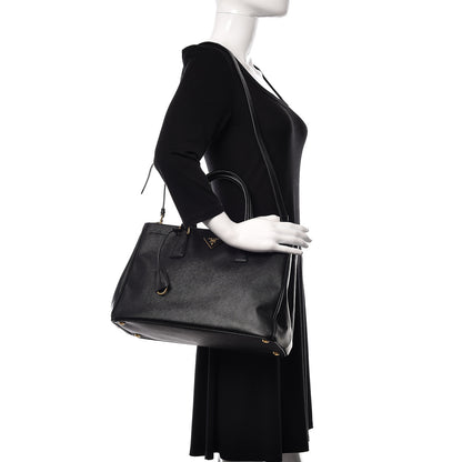 Prada Saffiano Medium Galleria Double Zip Tote Black 2 of 12