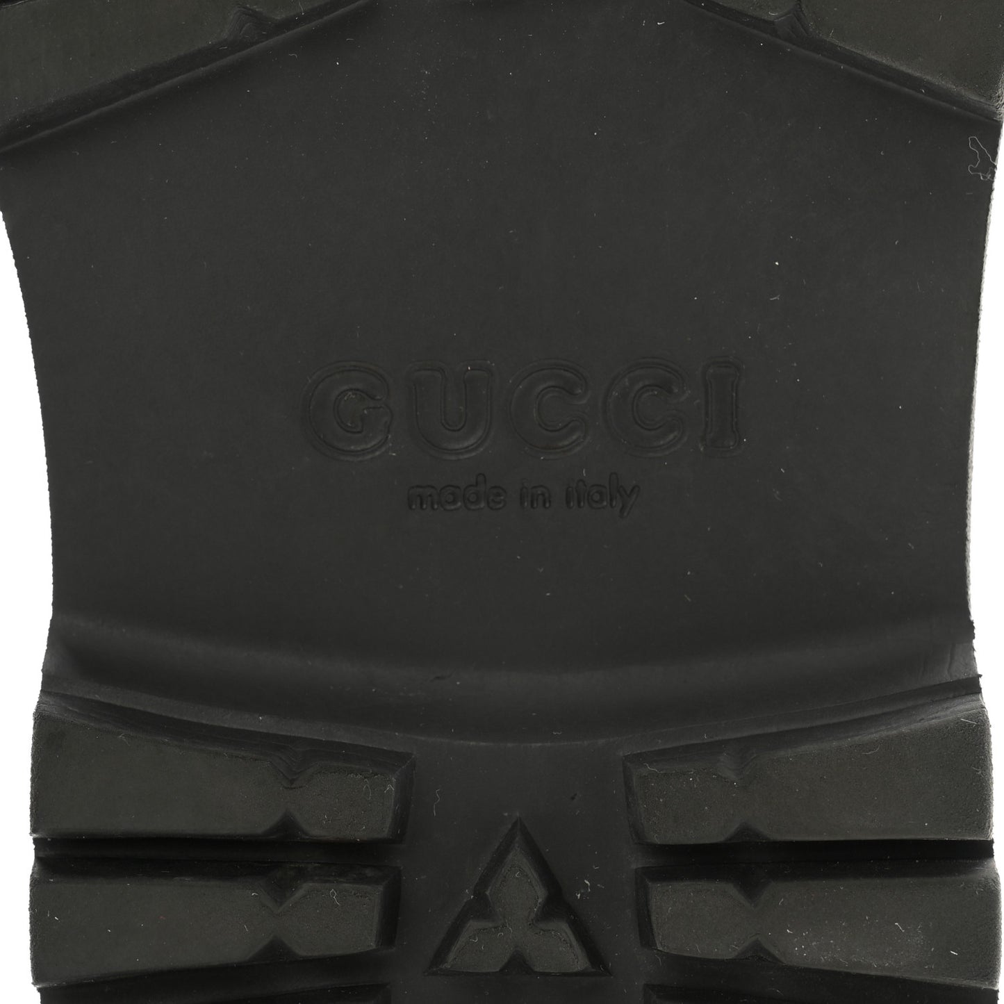 Rubber GG Monogram Perforated Mens Slip On Sandals 6 Black