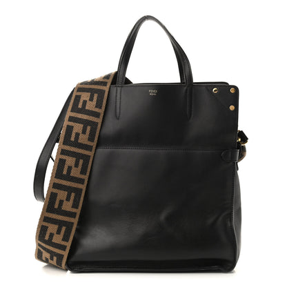 Fendi Vitello Grace Matte Large Flip Tote Black 3 of 15
