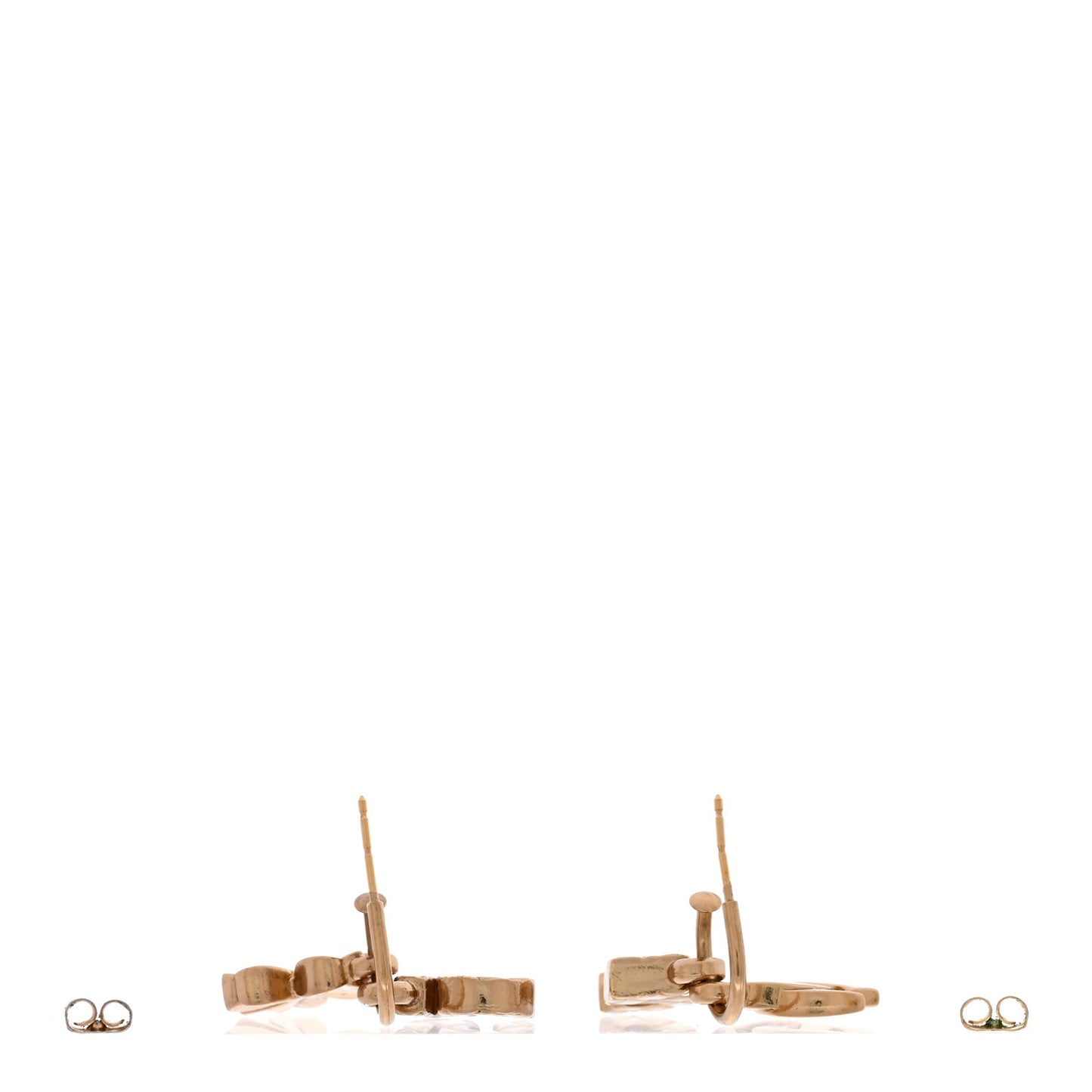 Metal Drop No 5 Clover CC Earrings Gold