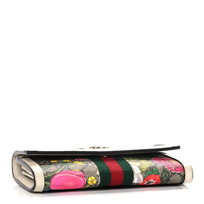 Gucci GG Supreme Monogram Flora Web Ophidia Continental Wallet White 4 of 9