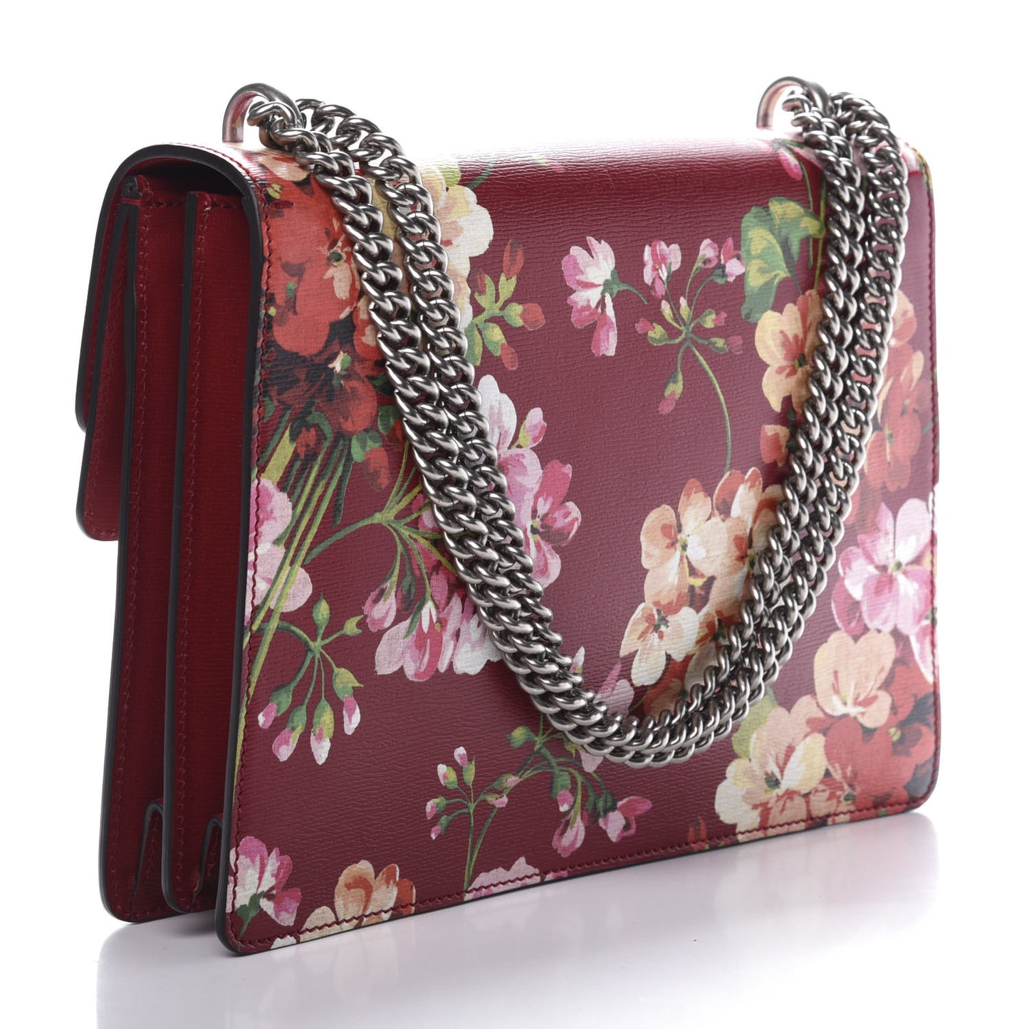 Calfskin Blooms Print Medium Dionysus Shoulder Bag Romantic Cherry Multicolor