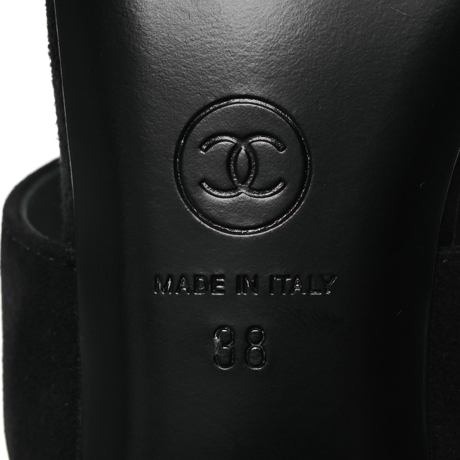 Chanel Suede Kidskin Pearl Sandals 38 Black 7 of 14