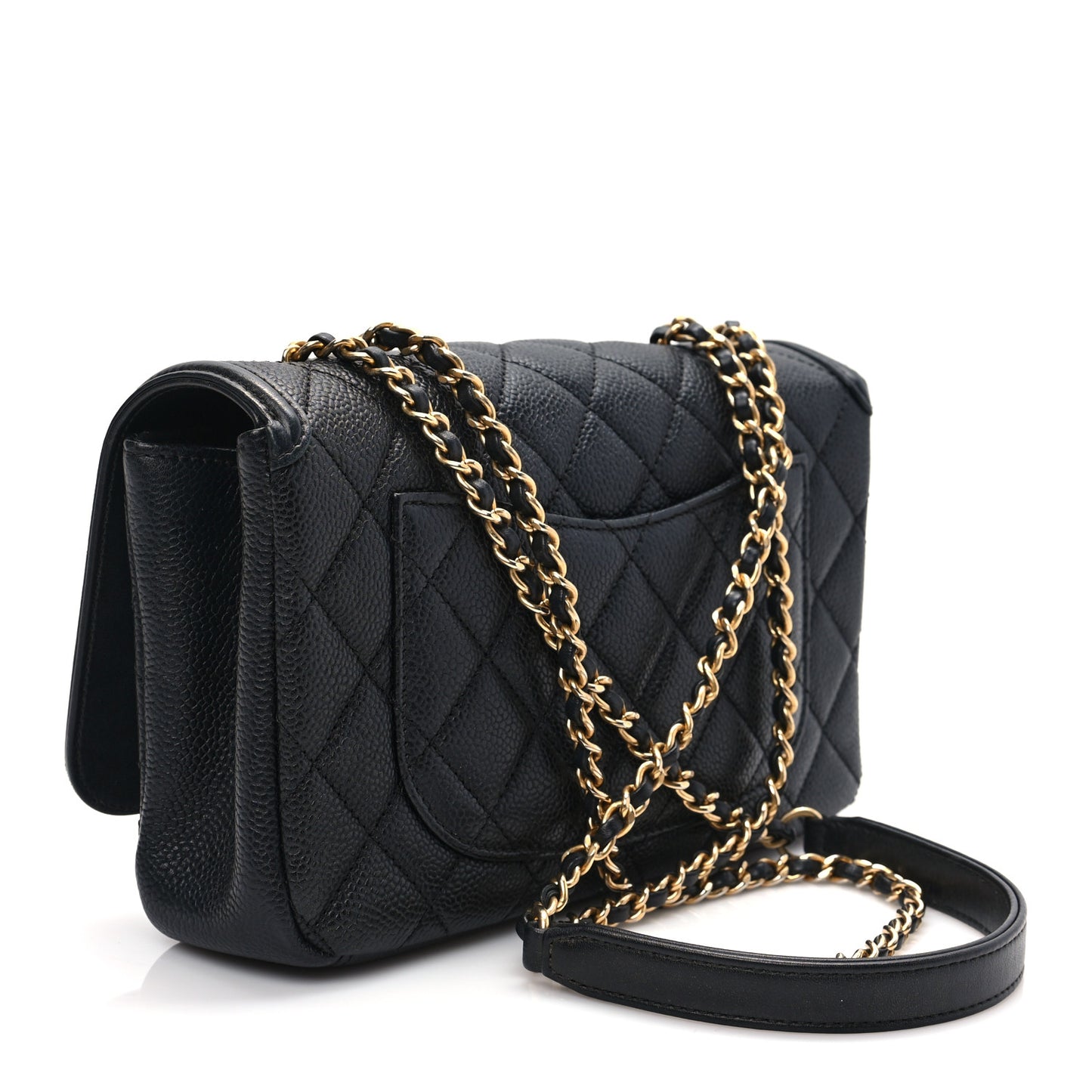 Caviar Quilted Small CC Filigree Flap Black