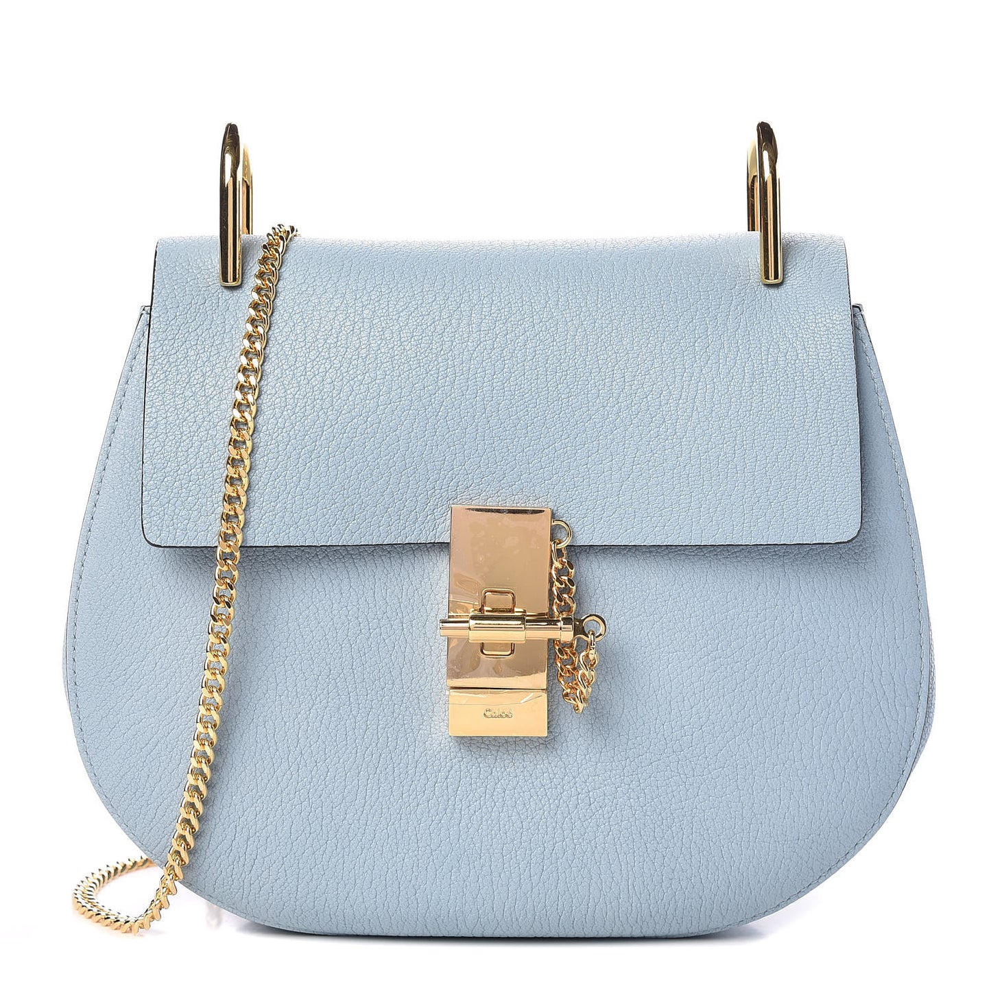 Grained Lambskin Drew Shoulder Bag Fresh Blue