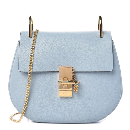 Chloe Grained Lambskin Drew Shoulder Bag Fresh Blue 1 of 9