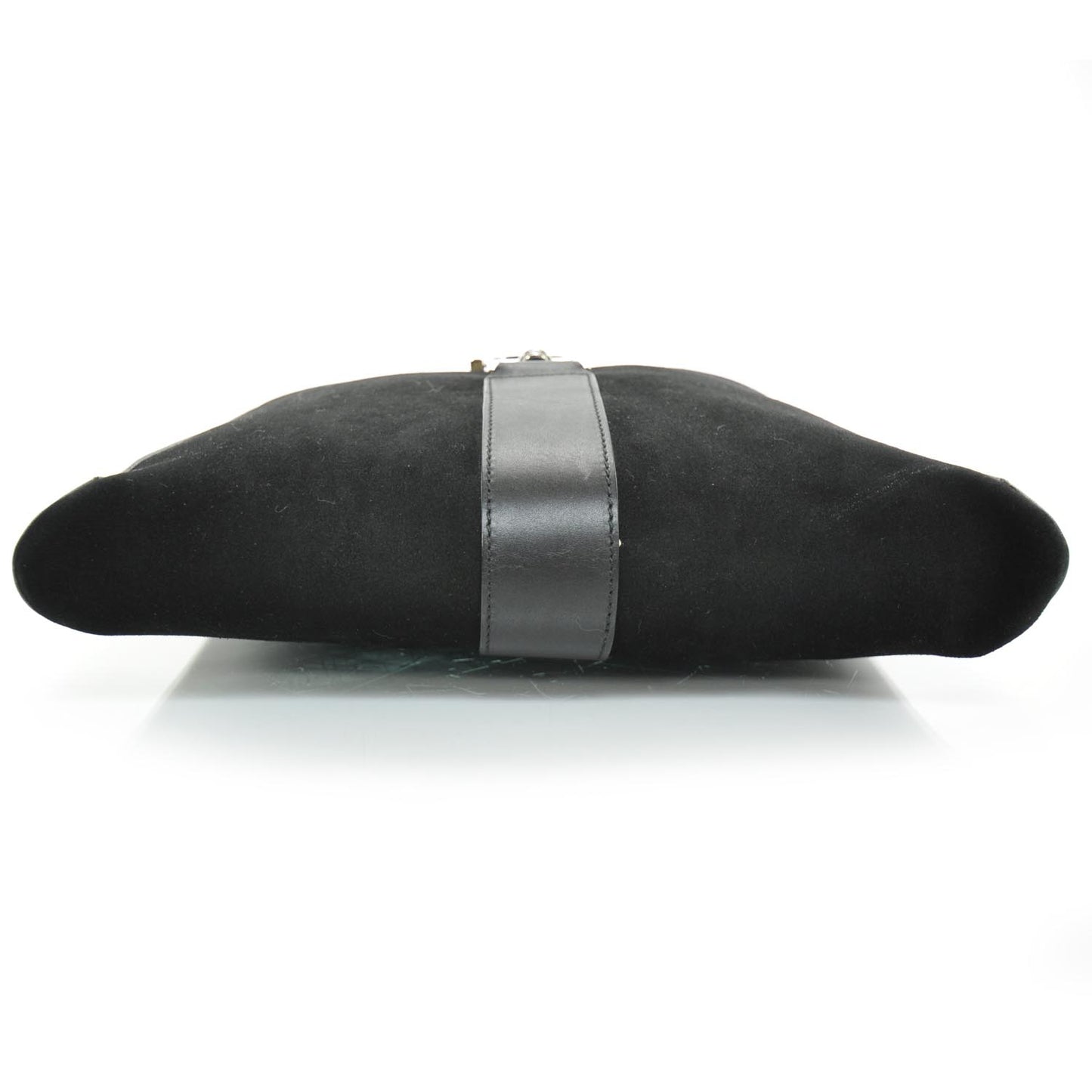 Suede and Leather Shoulder Bag Black