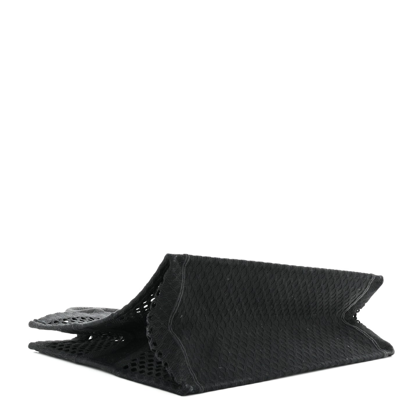 Mesh Embroidered Book Tote Black