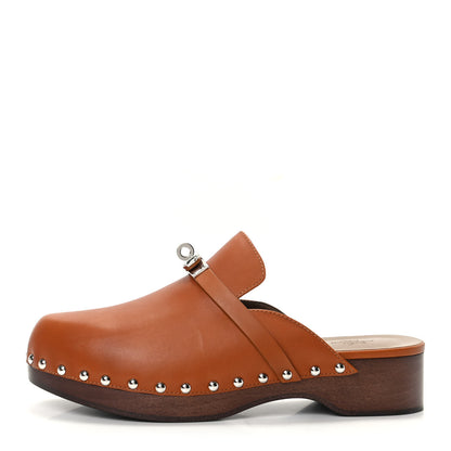 Hermes Heritage Calfskin Carlotta Mules 39 Naturel 1 of 7