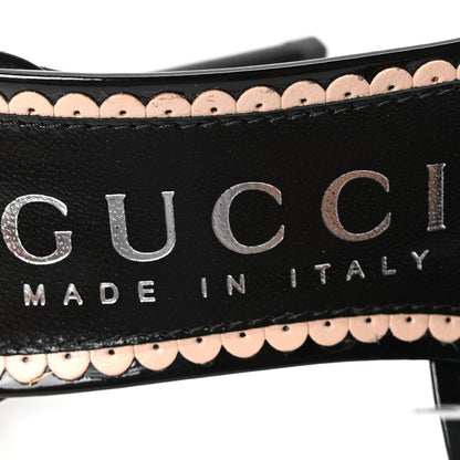 Gucci Patent Crystal Double G Ankle Wrap Sandals 37 Red 8 of 9