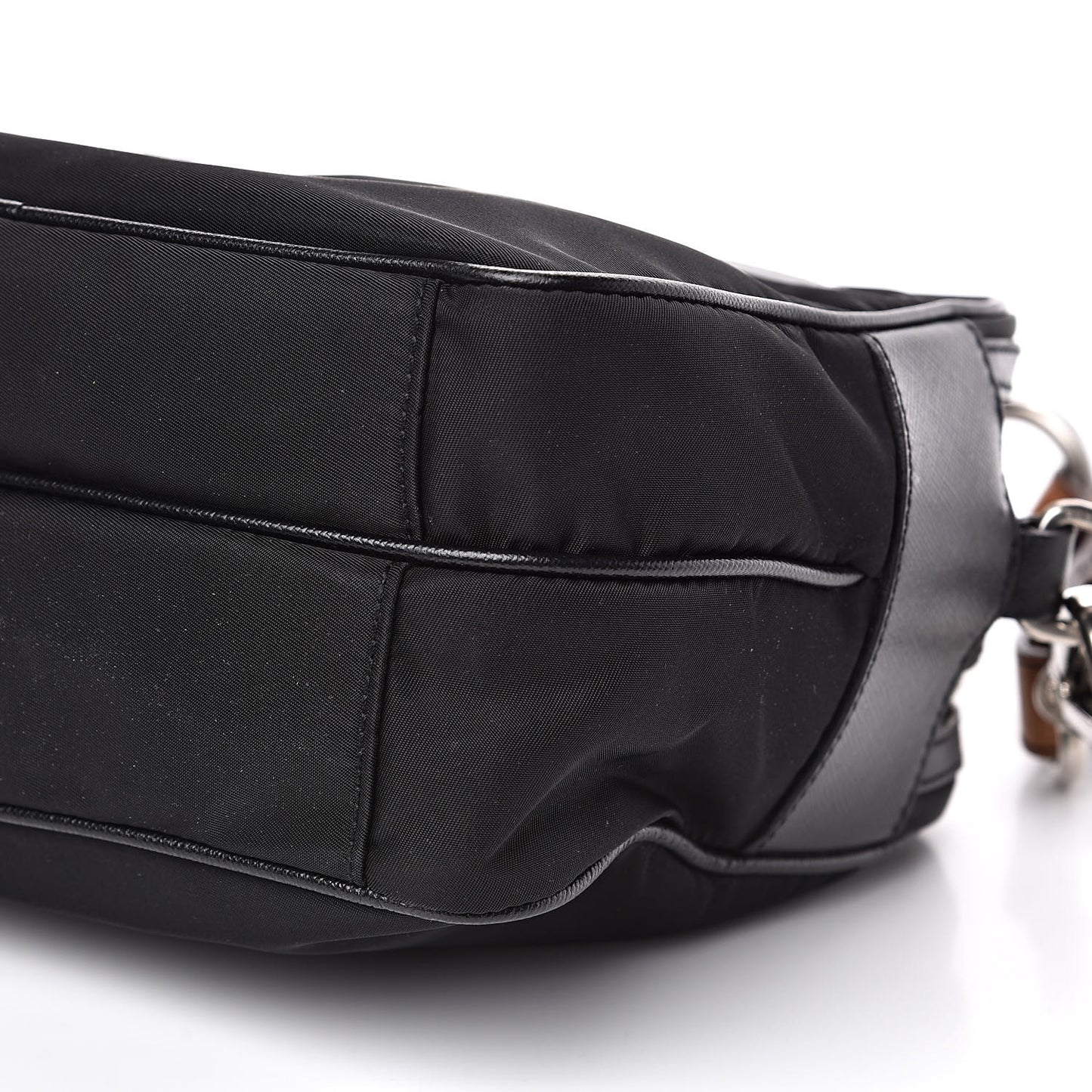Tessuto Nylon Saffiano Shoulder Bag Black Cuoio