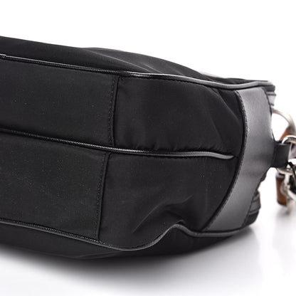 Prada Tessuto Nylon Saffiano Shoulder Bag Black Cuoio 12 of 12