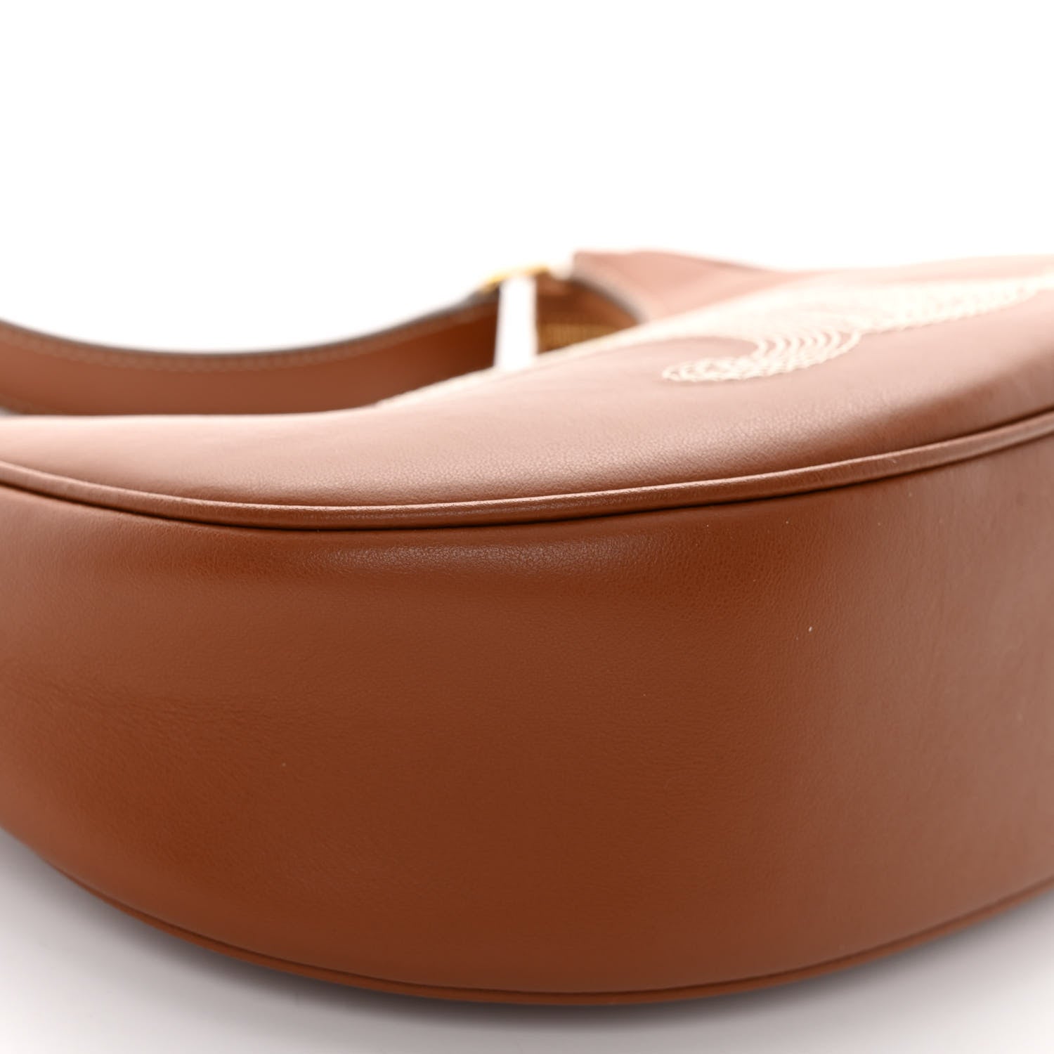 Celine Smooth Calfskin Triomphe Embroidered Ava Shoulder Bag Tan 9 of 10