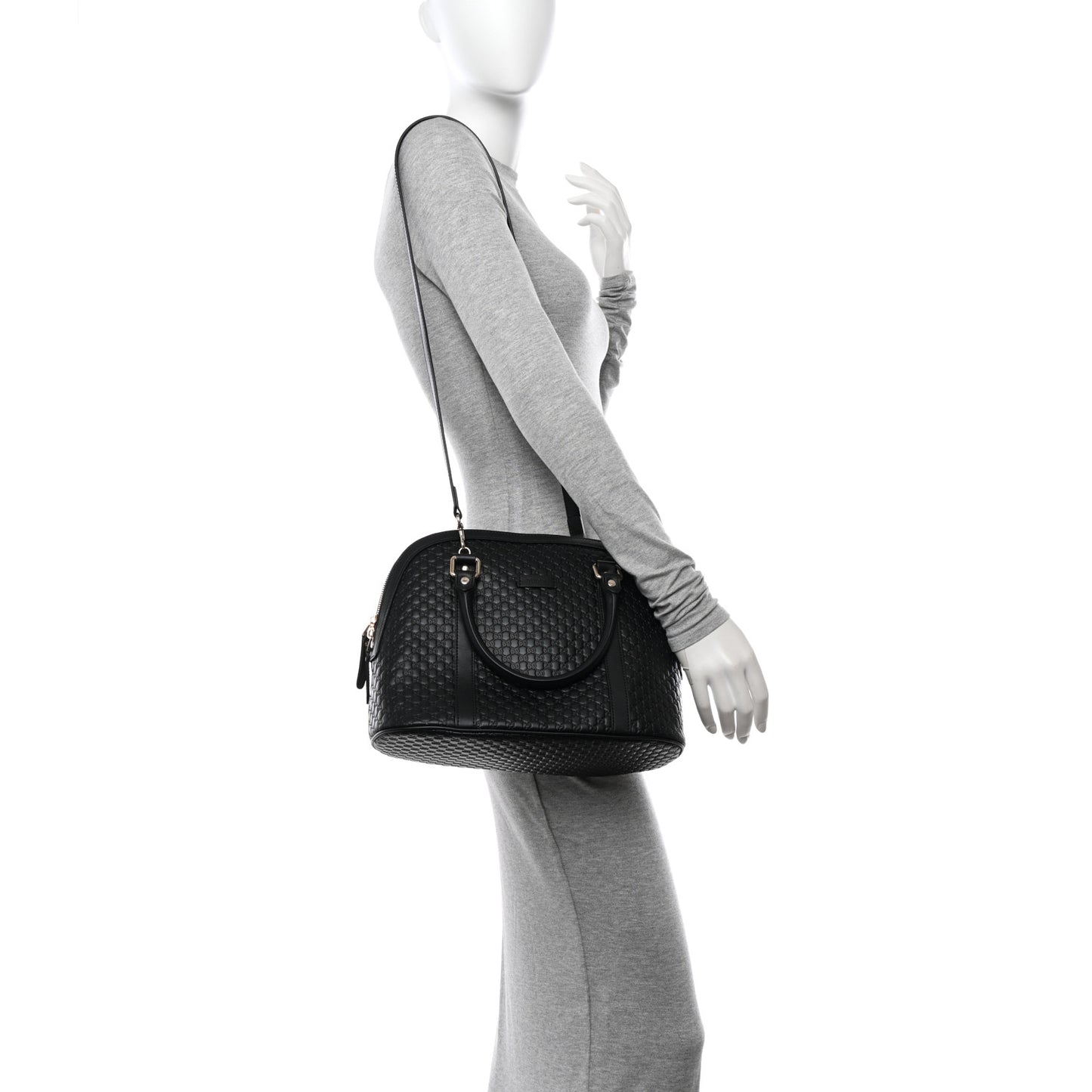 Microguccissima Medium Dome Bag Black