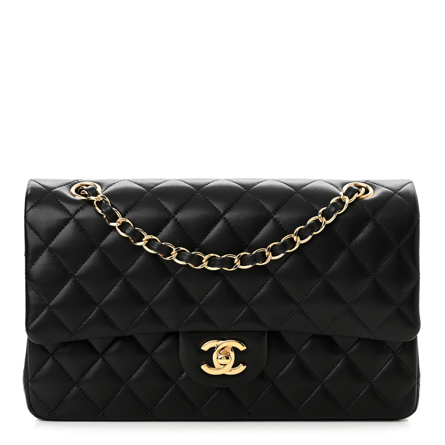 Chanel Lambskin Quilted Medium Double Flap Black 1 of 11