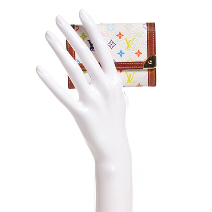 Louis Vuitton Monogram Multicolor Porte-Monnaie Plat Coin Purse White 2 of 7