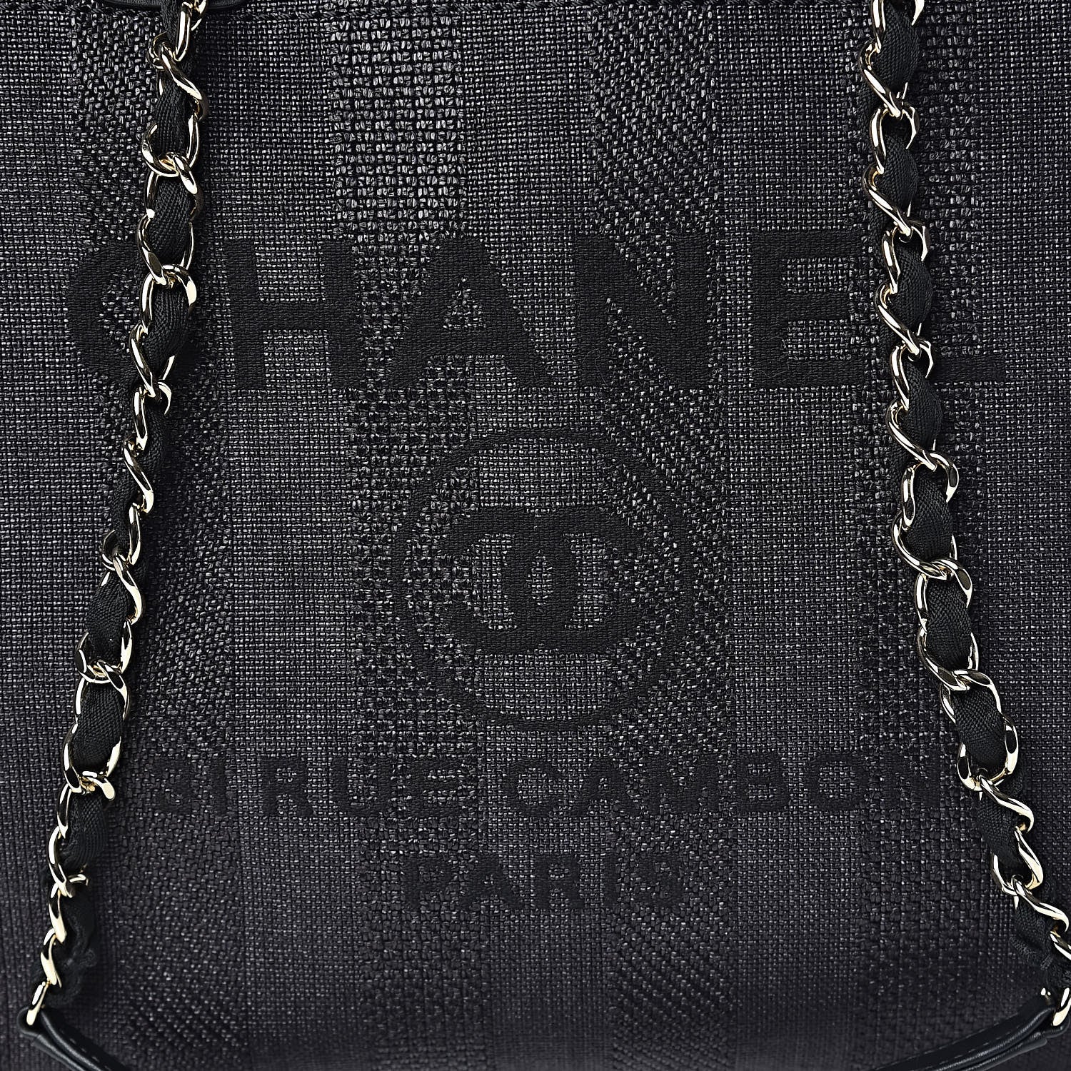 Chanel Mixed Fibers Calfskin Striped Medium Deauville Tote Black 11 of 12
