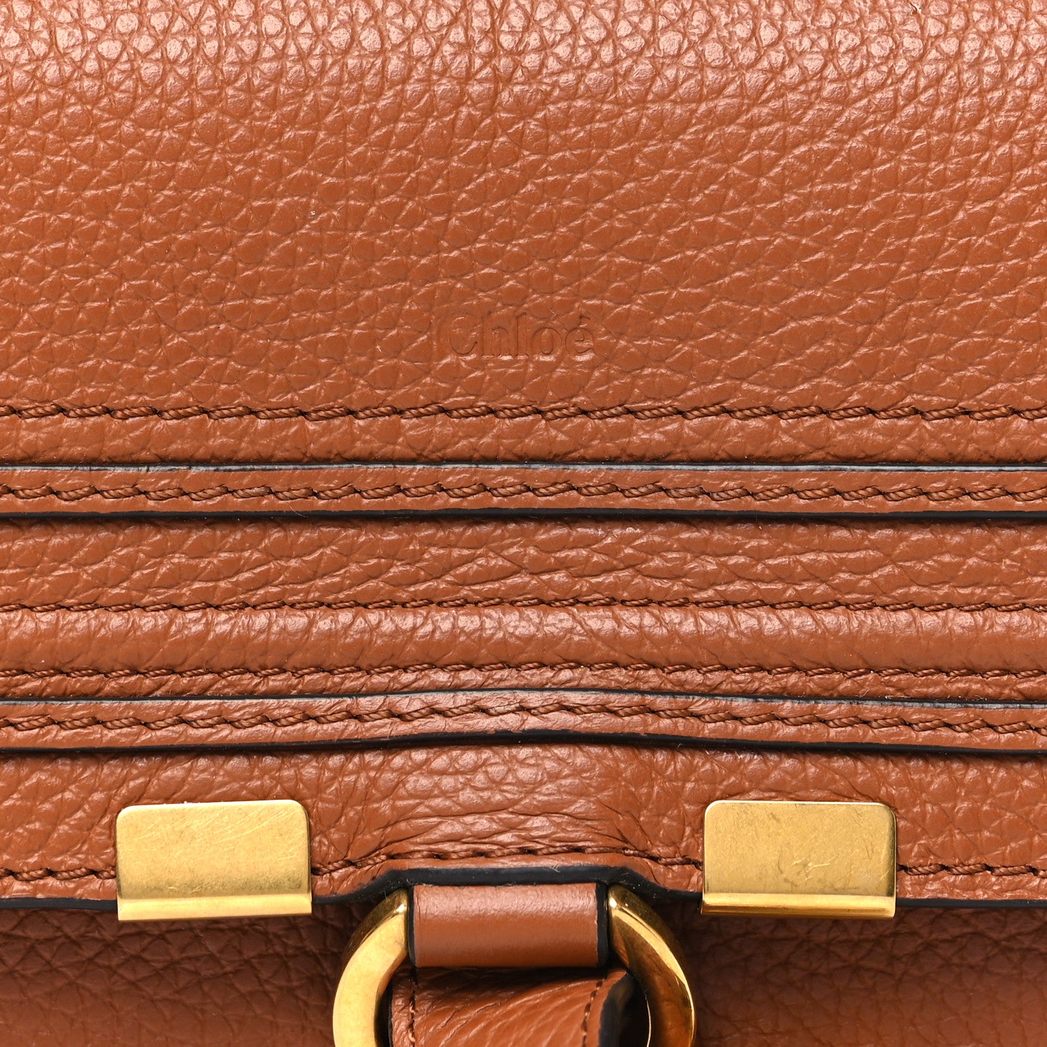 Chloe Calfskin Marcie Continental Flap Wallet Tan 7 of 8