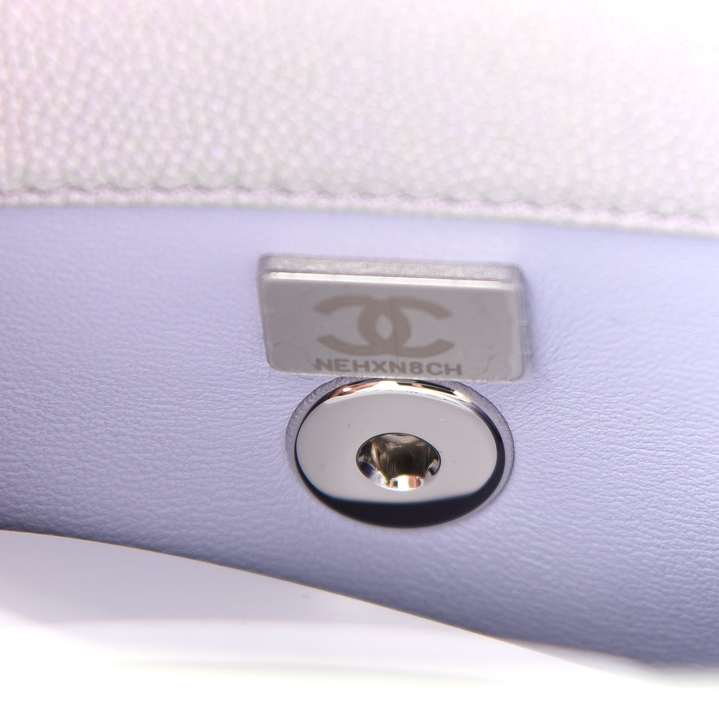 Iridescent Caviar Quilted Mini Coco Handle Flap Purple