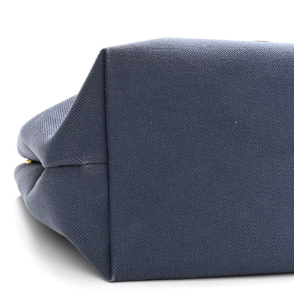 Celine Canvas Calfskin Horizontal Cabas Navy Tan 8 of 9