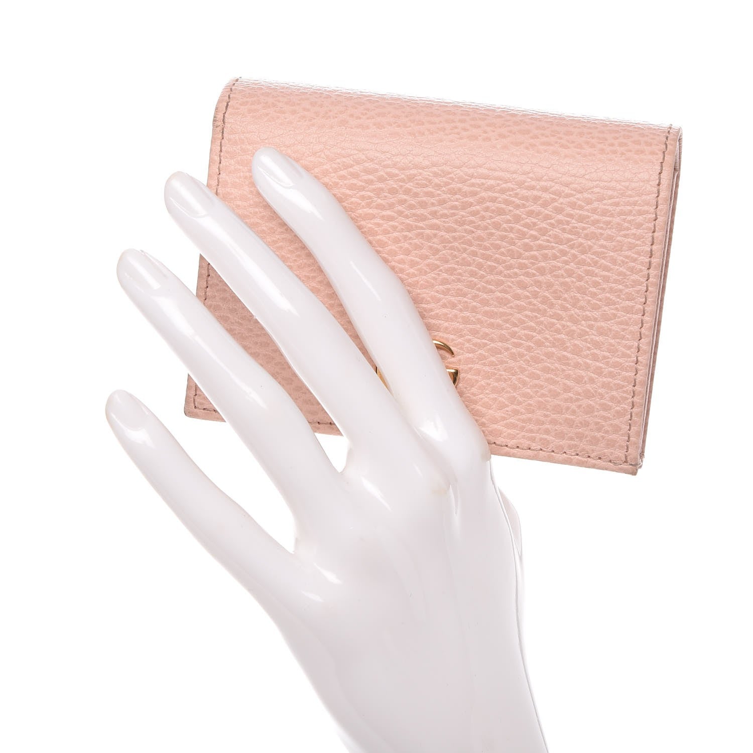 Gucci Dollar Calfskin GG Marmont Card Case Perfect Pink 2 of 12