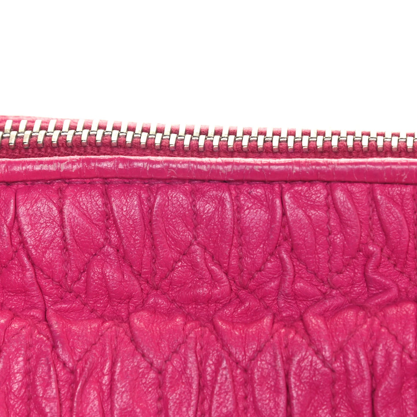 Nappa Matelasse Shoulder Bag Fuxia