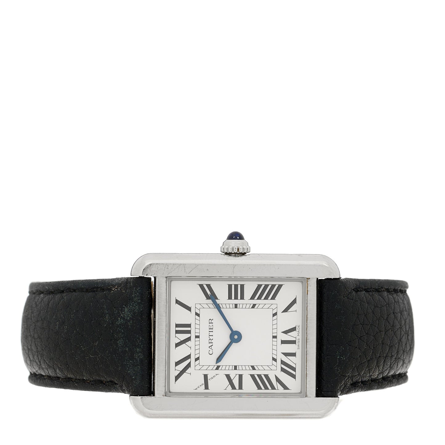 Stainless Steel Calfskin 24mm Tank Solo Quartz Watch