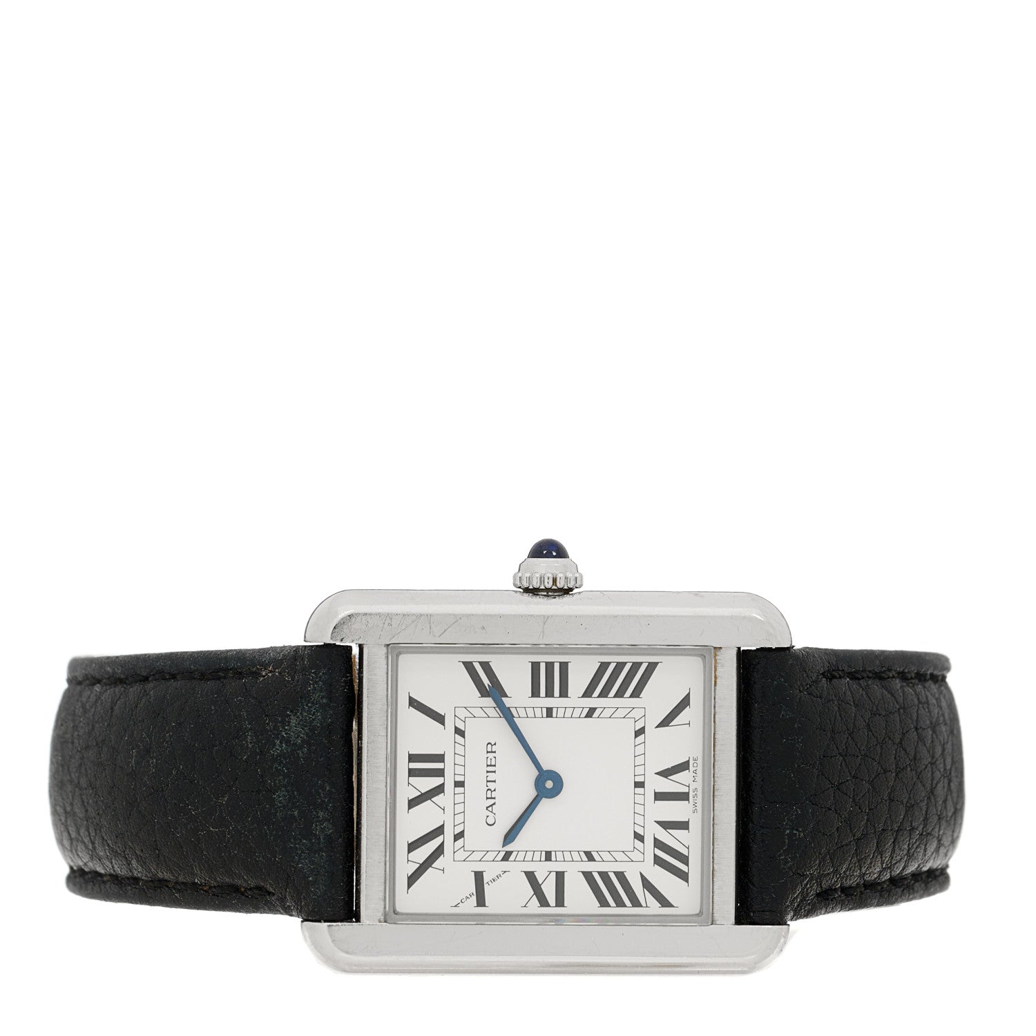Cartier Stainless Steel Calfskin 24mm Tank Solo Quartz Watch 2 of 4