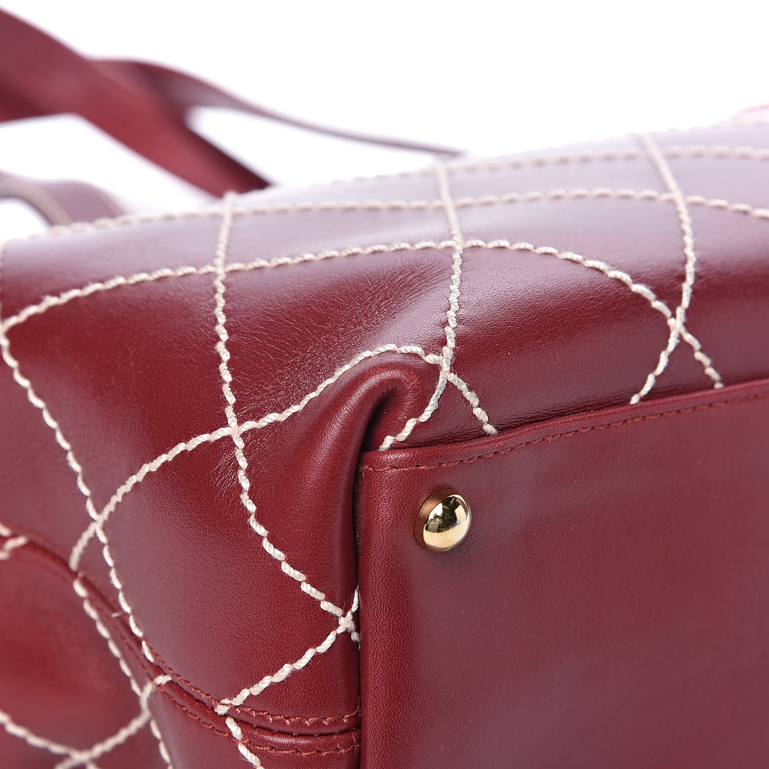 Chanel Calfskin Wild Stitch Large Tote Burgundy 9 of 13