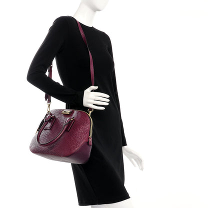 Burberry Heritage Grain Small Orchard Bowling Bag Damson Magenta 2 of 9
