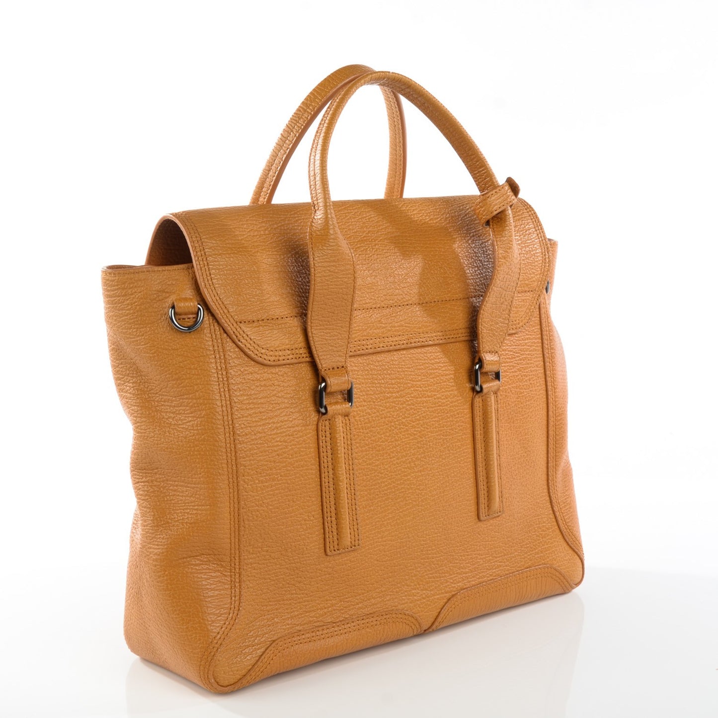 3.1 Textured Calfskin Medium Pashli Satchel Amber