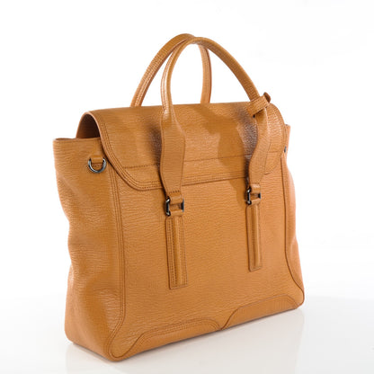 3.1 Phillip Lim 3.1 Textured Calfskin Medium Pashli Satchel Amber 3 of 8