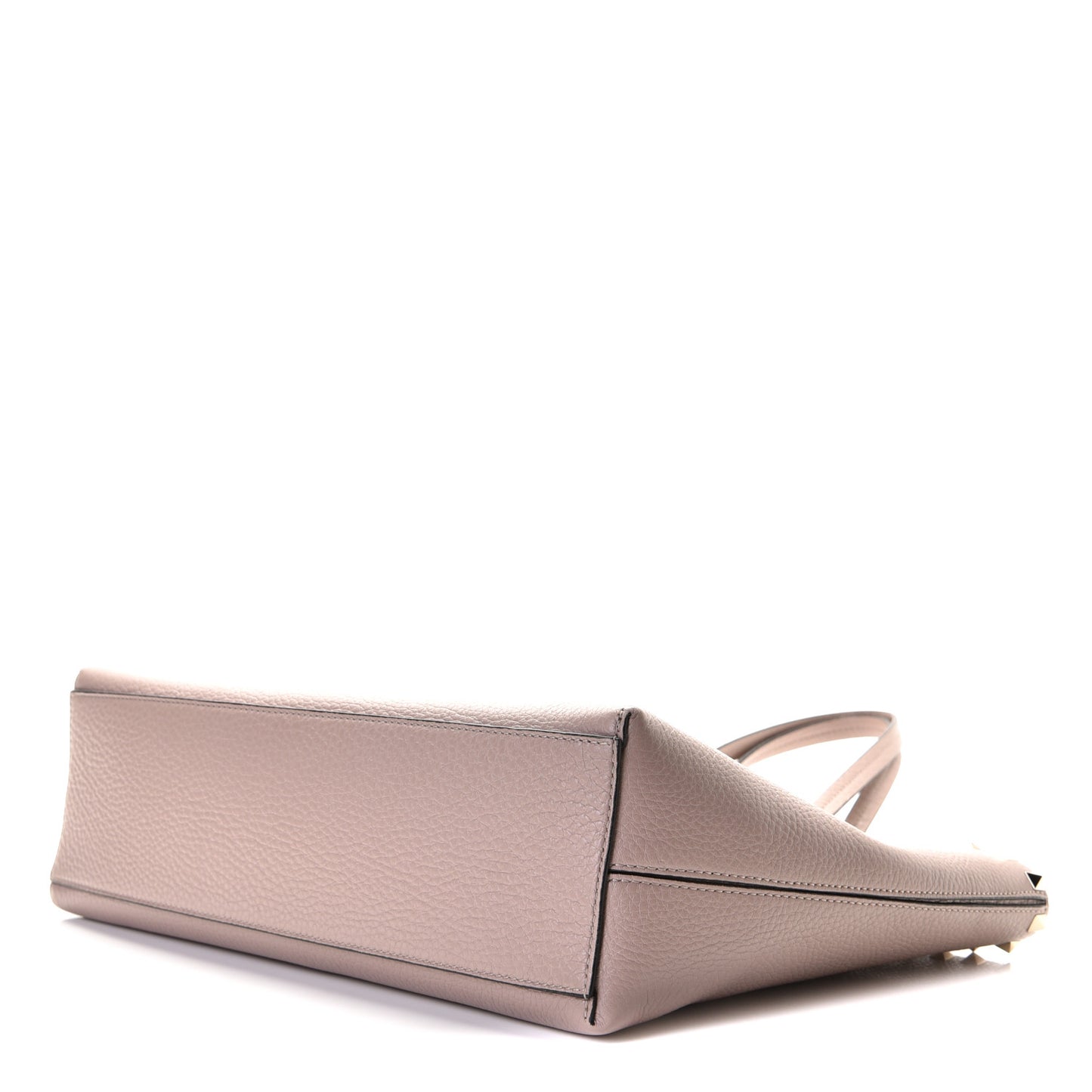 Grained Calfskin Small Rockstud Shoulder Tote Poudre