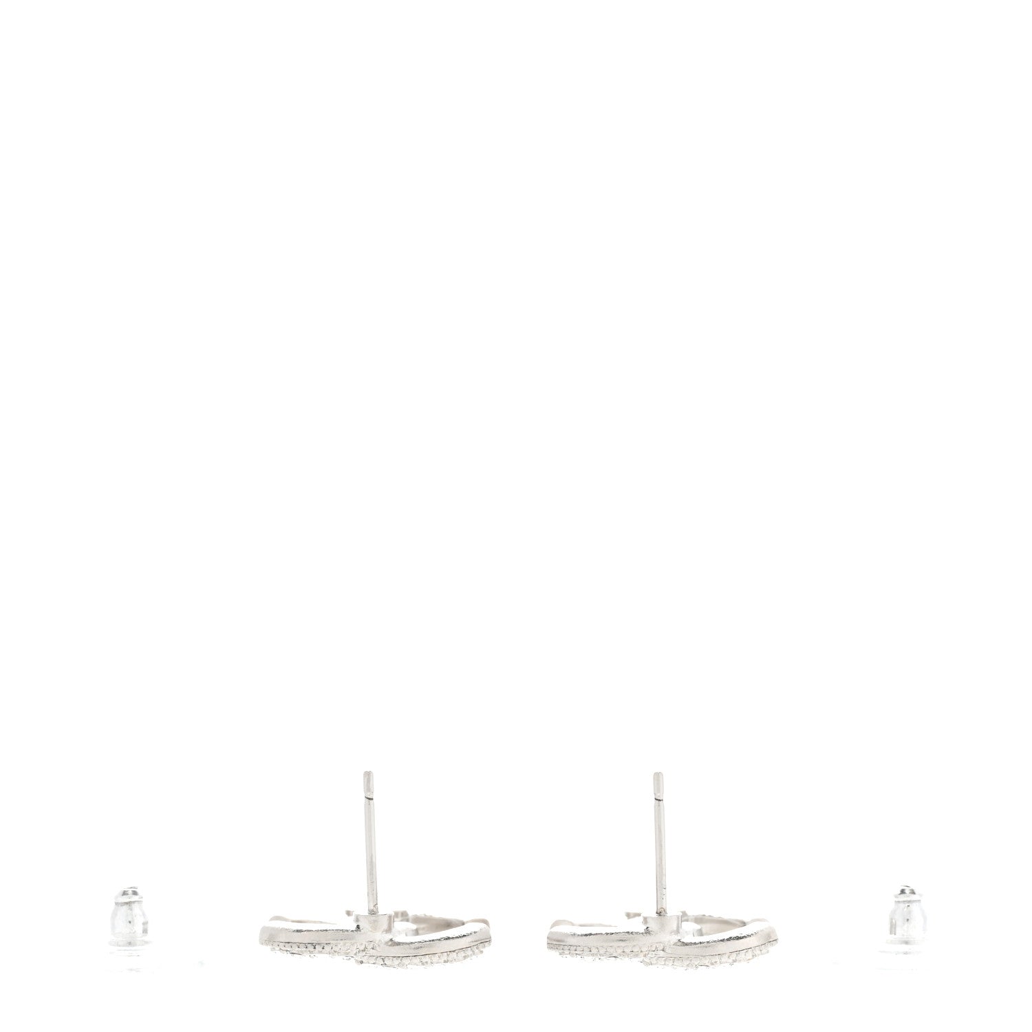 Chanel Crystal CC Earrings Silver 3 of 4