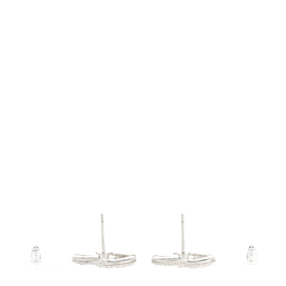 Chanel Crystal CC Earrings Silver 3 of 4