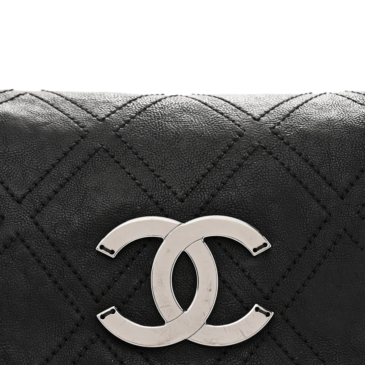Chanel Calfskin Diamond Stitch Accordion Flap Black 8 of 12