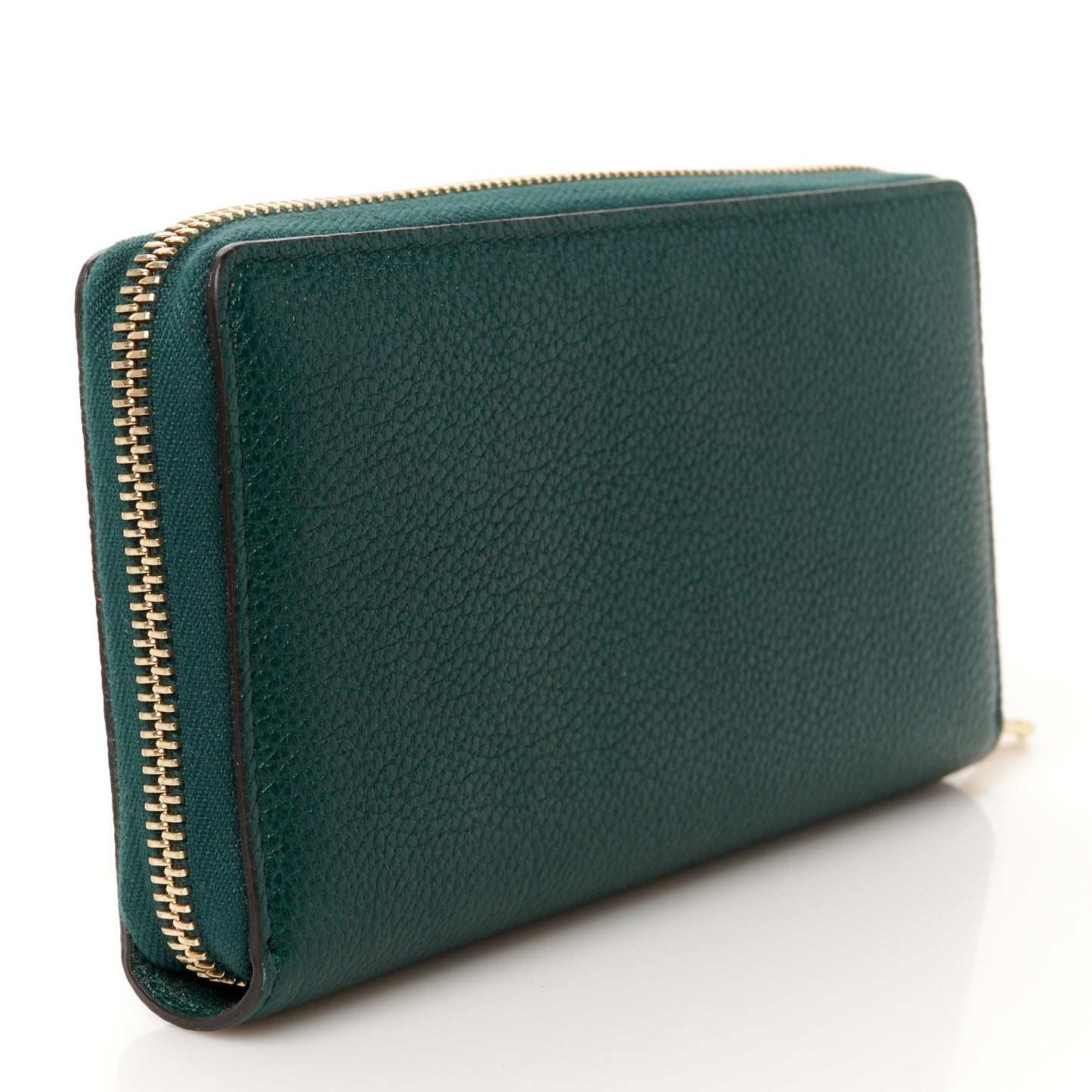 Grainy Calfskin Zumi Zip Around Wallet Vintage Green