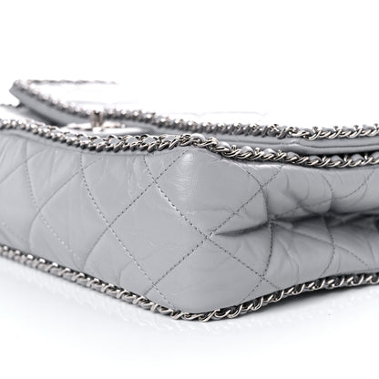 Chanel Crumpled Calfskin Large Chain All Over Flap Grey 9 of 10
